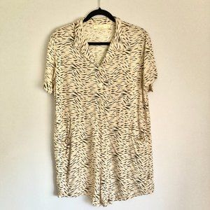 BEACHGOLD Short Sleeve Animal Print Romper Sz S